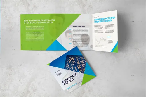 Corporate Square Trifold 高端企业商务三折页模版