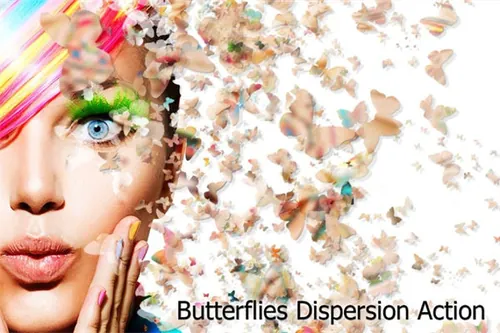 蝴蝶元素PS动作 Butterflies Dispersion Act