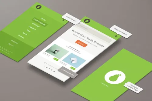 应用程序APP设计展示PSD贴图模板Perspective App Screen Mockup