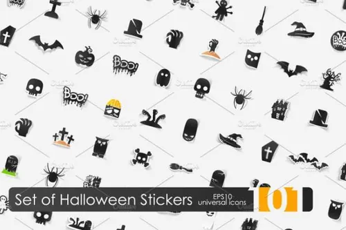 万圣节元素图标素材 101 Halloween stickers