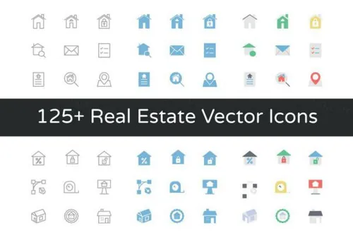 房产矢量图标下载 125  Real Estate Vector Icons