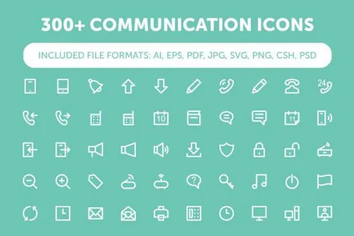 300 通讯图标素材 300  Communication Icons Set