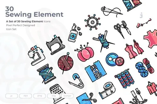 缝纫元素图标素材矢量图标