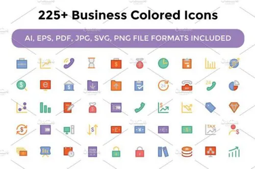 225 商业彩色图标素材 225  Business Colored Icons