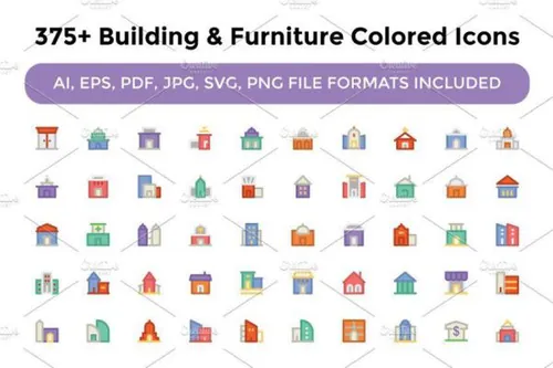建筑和家具图标素材 375  Building and Furniture Ic
