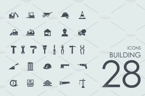 重建建筑商标设计 Reconstruction buildings Set