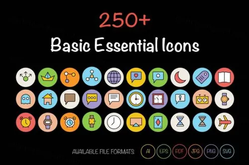 250 常用矢量图标素材 250  Basic Essential Icons