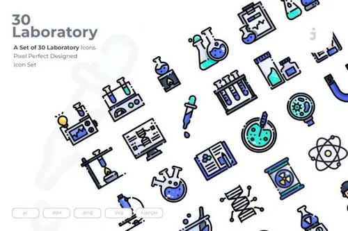 实验室元素图标套装图标素材laboratory-icons