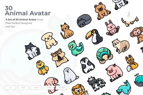 avatar虚拟形象动图标素材矢量图标animal-avatar-icons