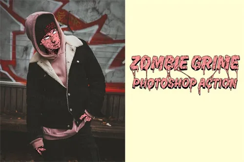 少见的行尸走肉僵尸生化危机漫画效果photoshop动作预设
