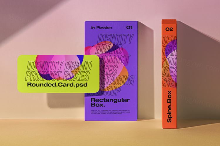 包装盒卡片品牌设计提案展示样机模板 ID Psd Produ