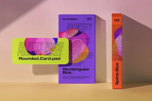 包装盒卡片品牌设计提案展示样机模板 ID Psd Produ