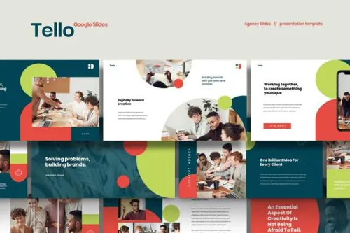 时尚高端简约清新多用途的高品质Google Slides谷歌幻灯片演示模板