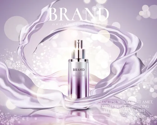 Ai矢量紫色精化液化妆品海报Cosmetic vector Poster
