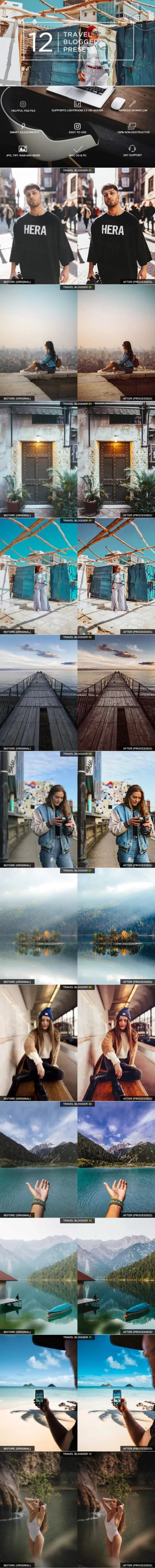 12个旅游博客lightroom预设 Lightroom Presets