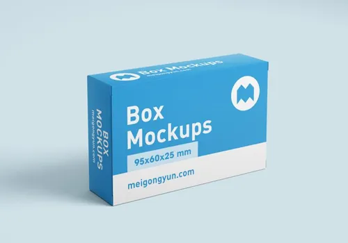 盒子包装贴图展示模版 Box mockup / 95x60x25 mm