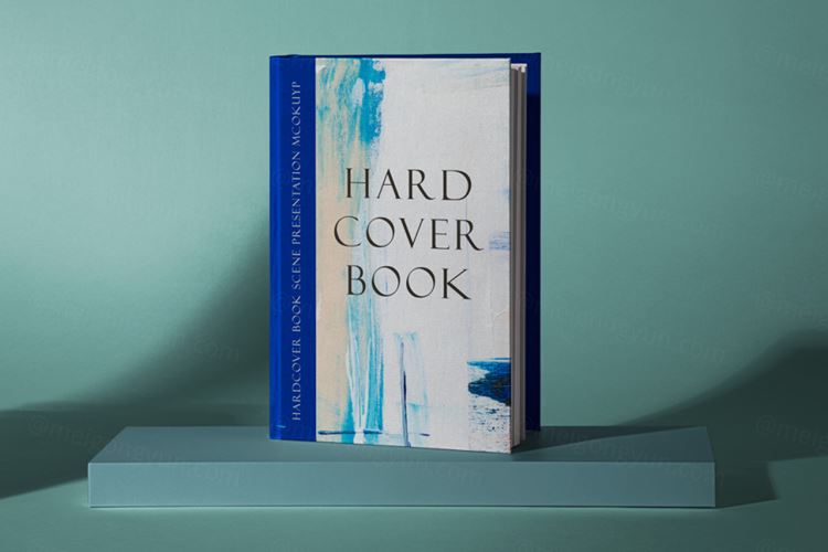 高质量精装书籍封面设计贴图展示样机模板 Hardcover