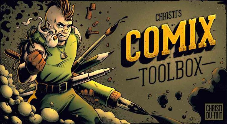 高质量传统漫画插画笔刷纹理工具包 Christi\'s Com