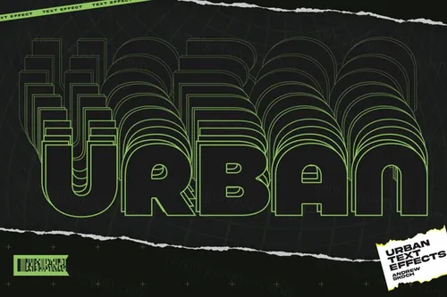 欧美时尚杂志标题版式排版标题文字特效模板素材 Urban T