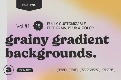 高质量复古抽象颗粒感模糊渐变背景素材 Grainy Grad