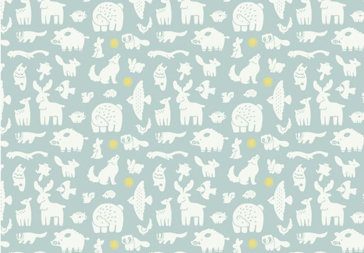 超可爱多种卡通动物形象矢量图案背景