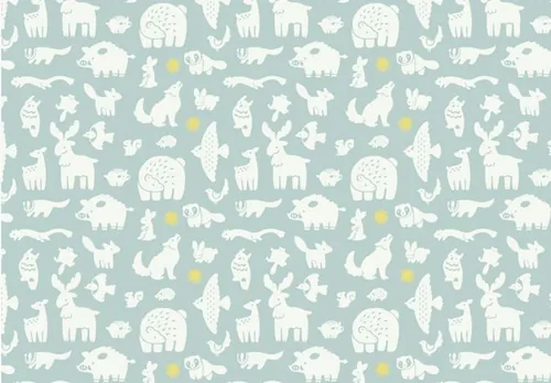 超可爱多种卡通动物形象矢量图案背景