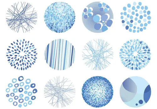 日式夏季海洋水彩蓝色抽象纹理矢量图案