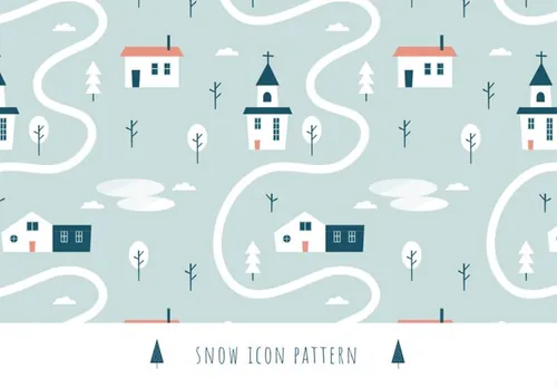 日式北欧风格卡通小清新矢量图案背景