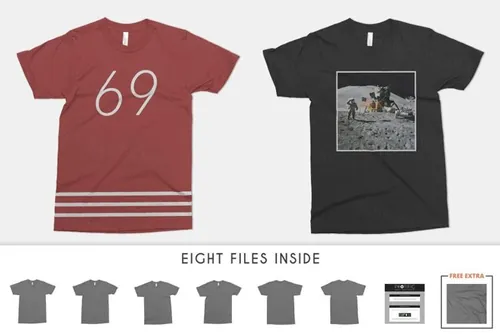 美式T恤4K高清服饰贴图展示样机模版 American Apparel 2001 Shirt Mockups