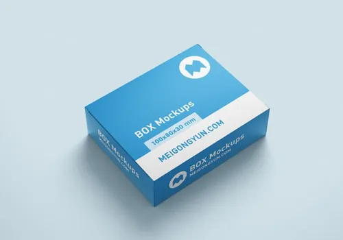 长方体盒子贴图模版 Box mockups