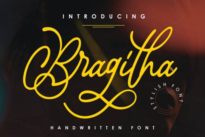 时尚优雅的连笔手写英文字体 Bragitha - Stylish Font