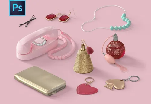 化妆品贴图样机元素[4]-Stationery-Items