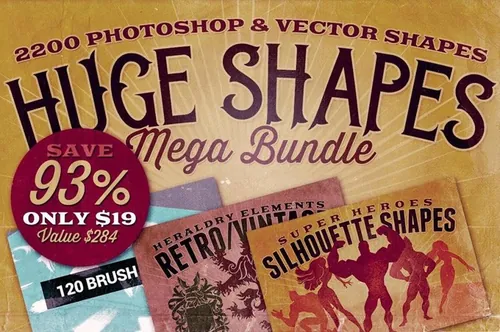 2200款复古纹理矢量插图素材 2200-Shapes-Me