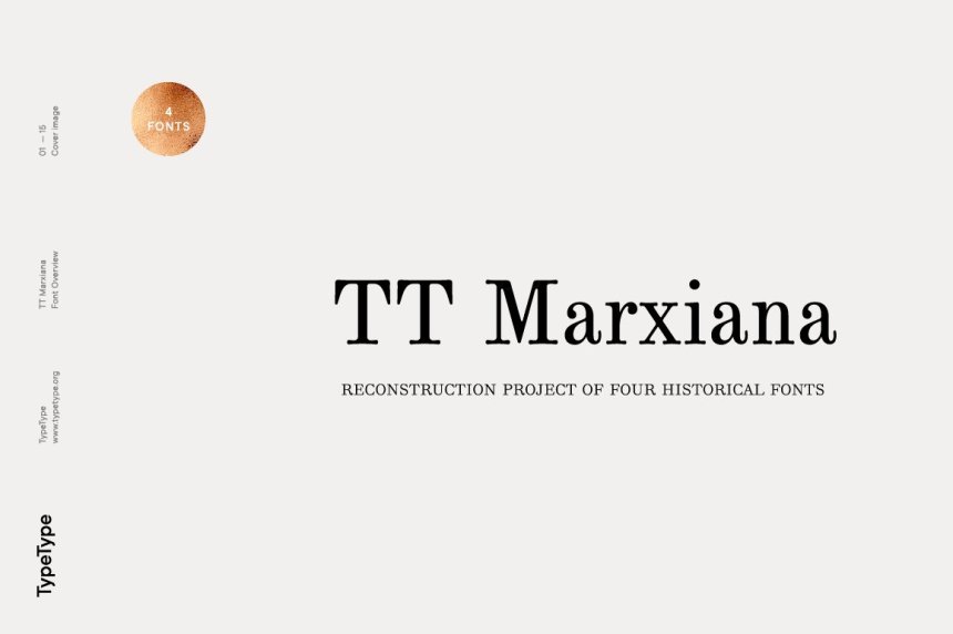 经典复古衬线英文字体 TypeType - TT Marxiana  Font Family