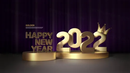 金色三维渲染奖杯年终获奖评选总结PSD海报模板