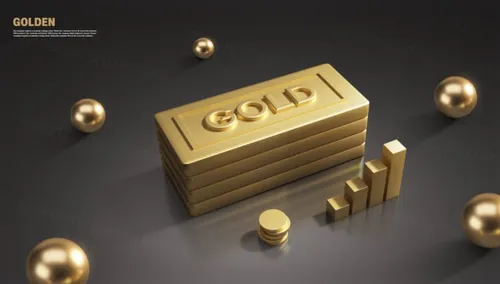 金色三维渲染奖杯年终获奖评选总结PSD海报模板