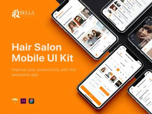美发美容沙龙社交软件移动APP UI界面设计 Bella - Hair