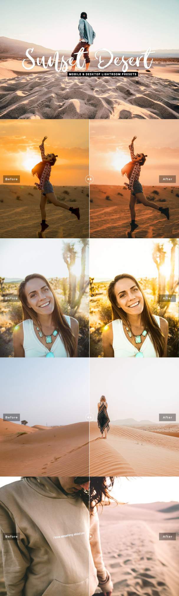 海边阳光专业人像lr滤镜Sunset Desert