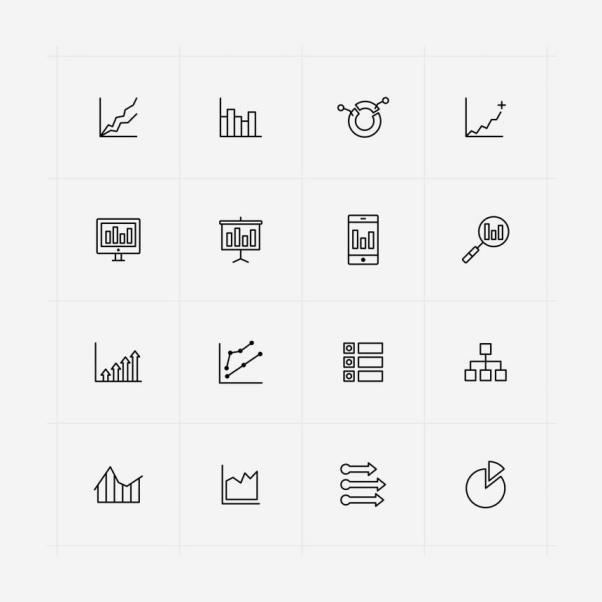 数据统计分析主题矢量图标 Analysis Vector Icons