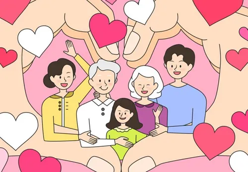 Happy Family 幸福家庭合照AI矢量插画素材 cm18010134