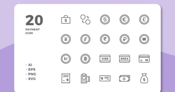 支付交易相关线条图标 20 Payment Icons