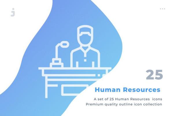 人力资源线条图标素材 25 Human Resources icon