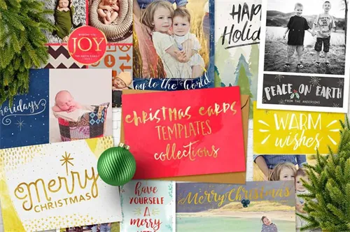 华丽水彩圣诞贺卡模板 Christmas-Cards-Templates-Collection