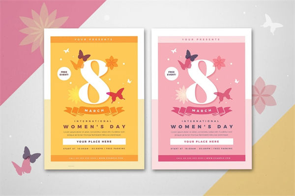 简约清新时尚高端38妇女节海报宣传单womens-day