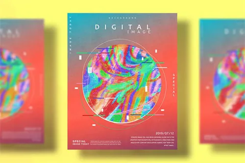 时尚潮流渐变几何元素Digital Printing
