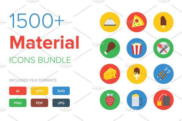 谷歌设计标准多用途图标 1500  Material Icons Bu