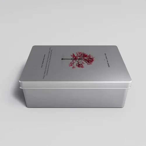 高档方形马口铁包装礼盒贴图样机