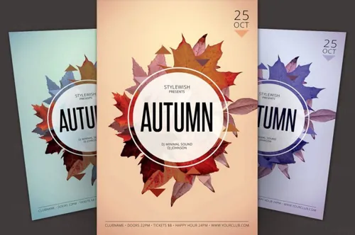 秋季海报模板 Autumn Flyer Template