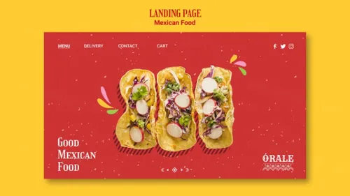 墨西哥鸡肉卷快餐饮食美食宣传海报广告PSD模板素材 Mexican food post template