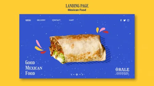 墨西哥鸡肉卷快餐饮食美食宣传海报广告PSD模板素材 Mexican food post template